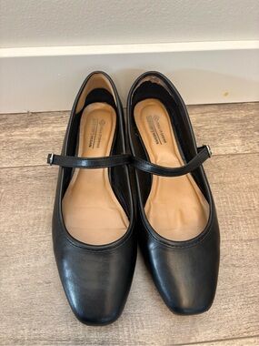 Call It Spring Black Mary Jane Flats with Strap